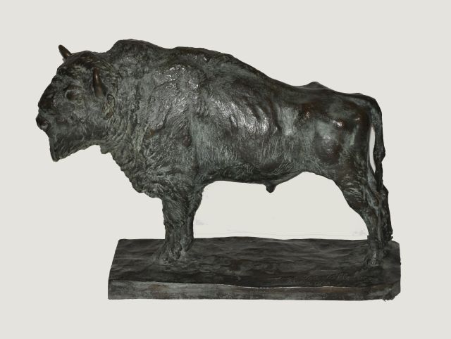 Jozef Franz Pallenberg | Bison, Bronze, 35,5 x 48,0 cm, Unterzeichnet auf der Basis und datiert 'Berlin 1903'