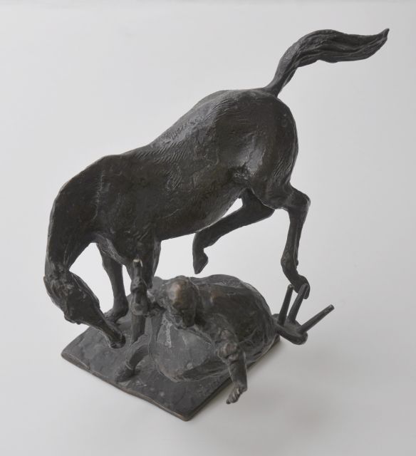 Hlina L.  | The blacksmith, Bronze 21,0 x 28,0 cm, signed on base
