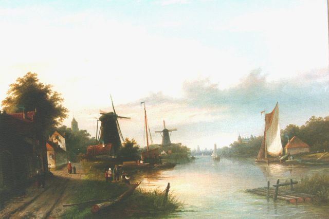 Jacob Jan Coenraad Spohler | A river landscape in summer, Öl auf Leinwand, 64,5 x 92,0 cm, signed l.r.