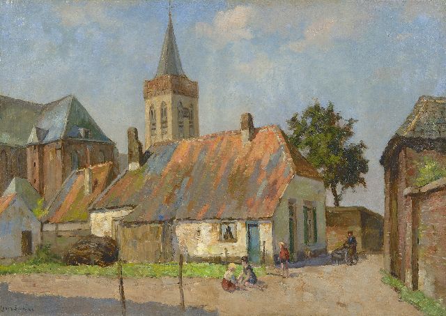 Louis Soonius | A view of Ede with the Oude Kerk, Öl auf Leinwand, 49,3 x 69,5 cm, signed l.l.