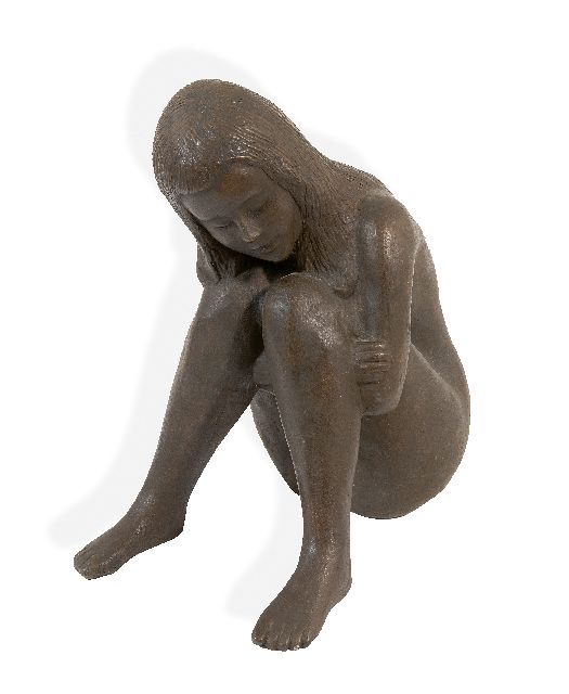 Moser K.  | Melancholie, Bronze 31,7 x 14,0 cm, Unterzeichnet mit Monogramm unten rechts