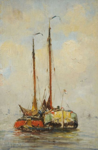 Hobbe Smith | Two ships, Öl auf Holz, 20,8 x 14,1 cm, signed l.l.