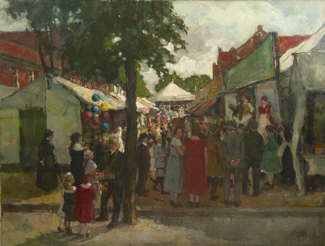 Julien Creytens | Fair in Oedt, Germany, Öl auf Leinwand, 79,0 x 102,3 cm, signed l.r. und dated '24