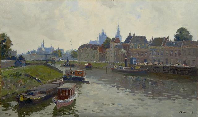 Bogman jr. H.A.C.  | A view on Den Bosch with the St. Jan, Öl auf Leinwand 60,0 x 100,3 cm, signed l.r.