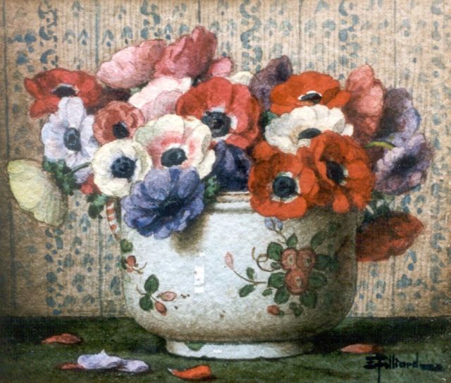 Filliard E.  | Anemones, Aquarell auf Papier 13,5 x 16,0 cm, signed l.r.