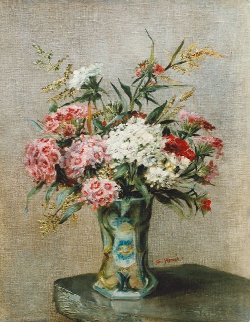 Hense S.  | Flower still life, Öl auf Leinwand auf Holz 40,7 x 31,7 cm, signed u.r.