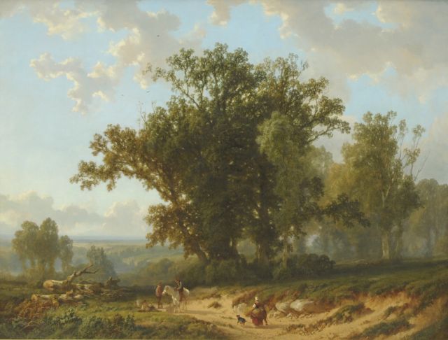 Alfred Edouard Agenor van Bylandt | Bauern bei alten Eichen, Öl auf Leinwand, 131,4 x 172,0 cm, Unterzeichnet r.u.