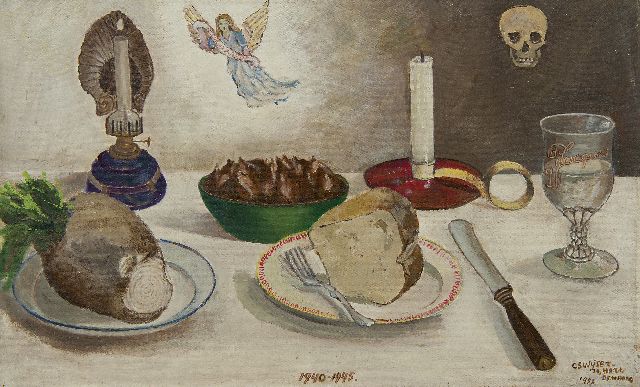 Christina Swijser-’t Hart | 'Das Festessen' 1940-1945, Öl auf Leinwand auf Holz, 34,7 x 55,9 cm, Unterzeichnet u.r. und datiert 'Den Haag' 1955