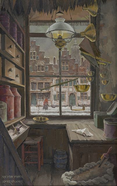 Pieck A.F.  | Grocery store on 't Havik, Amersfoort, Öl auf Leinwand 47,0 x 31,0 cm, signed l.l. und painted ca. 1986