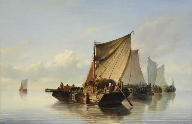 Albertus van Beest | Die Fähre, Öl auf Holz, 47,5 x 72,6 cm
