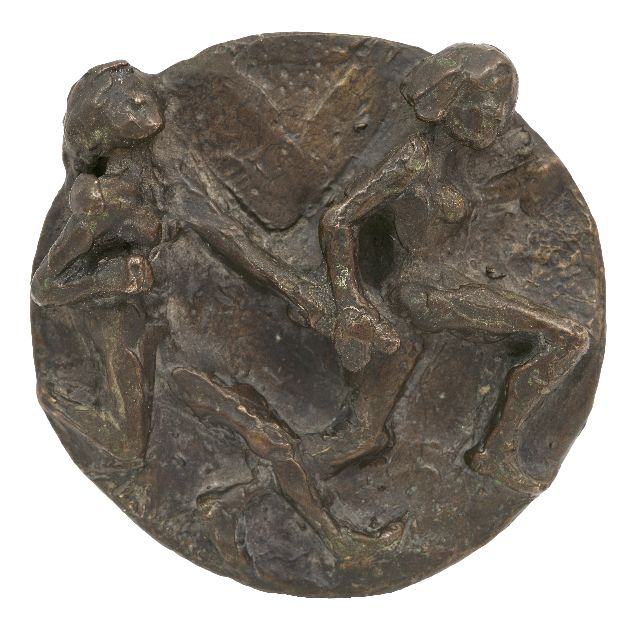 Jits Bakker | Staffelläufer, Bronze, 11,1 x 11,4 cm, Unterzeichnet u.l.