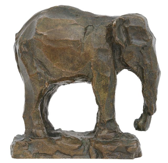 Lambertus Zijl | Elefant, Bronze, 11,0 x 11,0 cm, Unterzeichnet mit Initialen auf der Seite der Basis und datiert '18