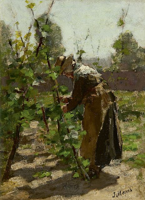 Jacob Maris | in the garden, Öl auf Tafel, 32,5 x 23,7 cm, signed l.r.