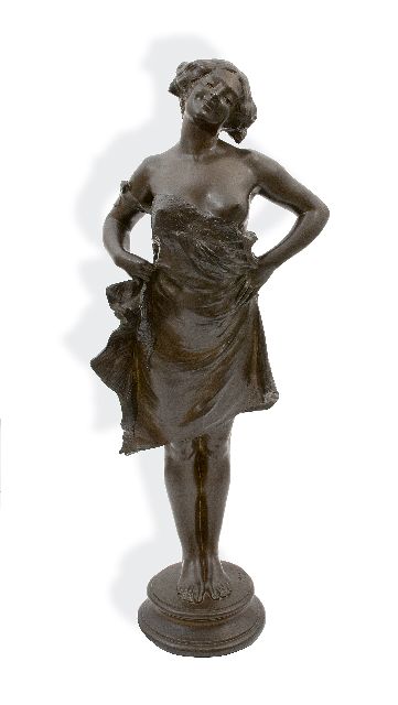 Julien Lorieux | Mädchenfigur, Bronze, 86,5 x 27,0 cm, Unterzeichnet in der Basis