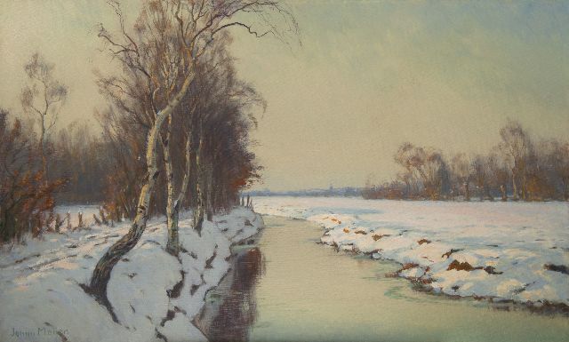 Johan Meijer | Winternachmittag bei Blaricum, Öl auf Leinwand, 60,5 x 100,2 cm, Unterzeichnet l.u.
