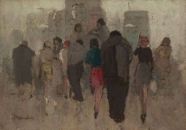 Jan Rijlaarsdam | Caféscène, Parijs, Öl auf Leinwand, 50,0 x 70,8 cm, signed l.l.