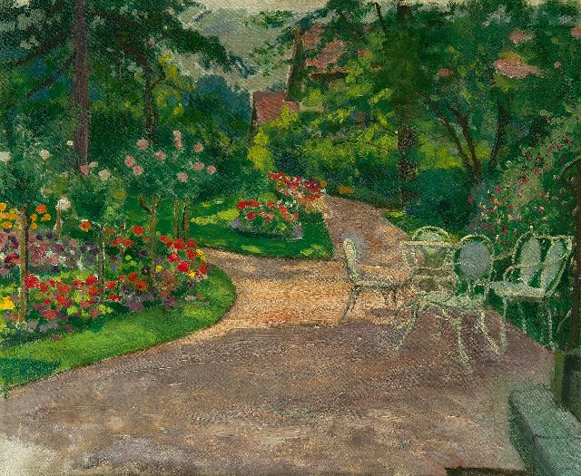 Mathilde Marie Auguste von Sachsen | Garten im Sommer, Öl auf Leinwand, 46,3 x 56,2 cm