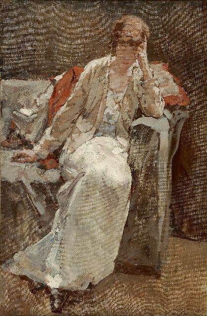 André Cluysenaar | Contemplation, Öl auf Leinwand, 76,3 x 50,8 cm, signed l.r. und dated 'London 12.1914'