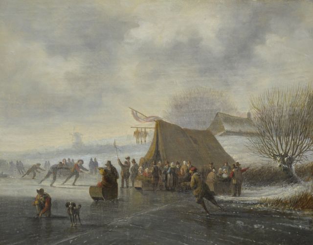Jacobus van der Stok | Skating fun, Öl auf Leinwand, 27,0 x 34,0 cm, signed l.r.