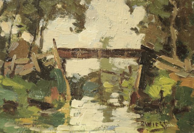 Piet Zwiers | Brücke in Giethoorn ( zusammen mit 16934), Öl auf Holz, 13,0 x 19,9 cm, Unterzeichnet r.u.