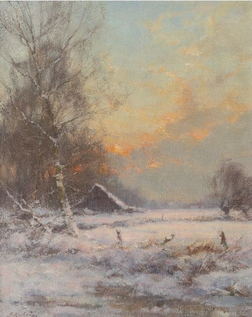 Jan Holtrup | Schneelandschaft, Öl auf Leinwand, 50,3 x 40,3 cm, Unterzeichnet l.u.