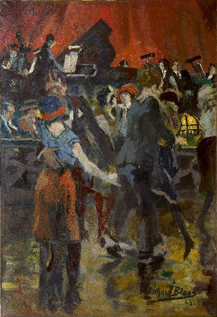Richard Bloos | Tanzlokal am Abend, Öl auf Leinwand, 80,3 x 55,3 cm, Unterzeichnet r.u. und datiert '23