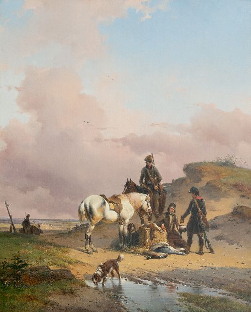 Moerenhout J.J.  | Nach der Jagd, Öl auf Leinwand 65,8 x 53,3 cm, Unterzeichnet l.d.M. und datiert 1840