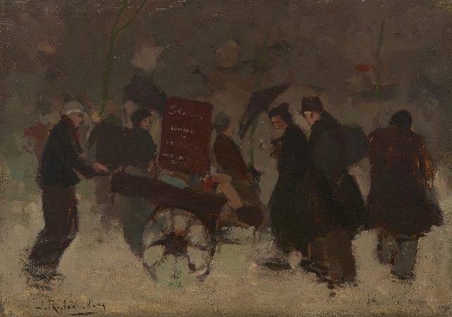 Jan Rijlaarsdam | Lumpenhändler in Amsterdam, Öl auf Leinwand, 36,2 x 50,4 cm, Unterzeichnet u.l.