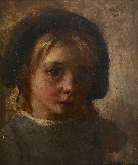 André Broedelet | Porträt eines Kindes, Öl auf Holz, 17,8 x 15,1 cm, Unterzeichnet r.o. und datiert 1910