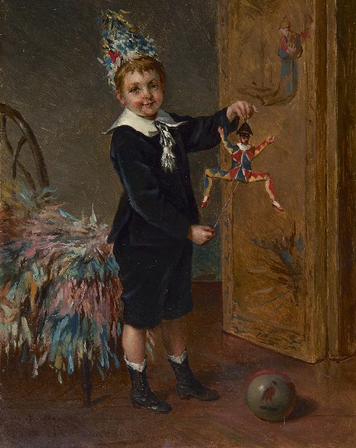 Albert Roosenboom | Junger Artist, Öl auf Tafel, 24,0 x 18,8 cm, Unterzeichnet l.u.