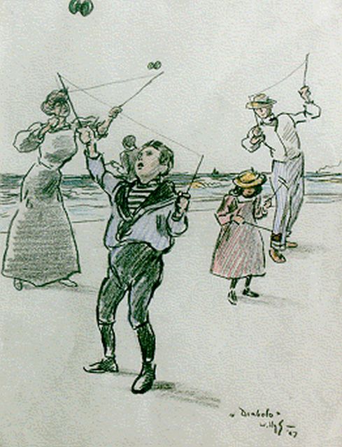 Willy Sluiter | Diabolo, Kreide auf Papier, 33,2 x 26,6 cm, signed l.r. und dated '07