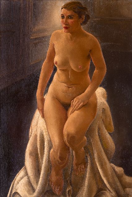 Harmen Meurs | Sitzender Frauenakt, Öl auf Leinwand, 116,6 x 81,6 cm, Unterzeichnet r.u. und datiert '33