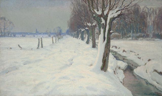 Johan Meijer | Winter bei Blaricum, Öl auf Leinwand, 60,7 x 100,8 cm, Unterzeichnet r.u. und ohne Rahmen