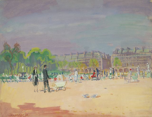 Jan van der Baan | Stadtansicht, Paris, Aquarell auf Papier, 49,5 x 64,0 cm, Unterzeichnet u.l. (zweimal) und datiert '55