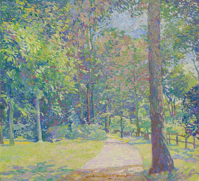 Hessel de Boer | sommertag im Park, Öl auf Leinwand, 49,1 x 53,7 cm, Unterzeichnet m.u.