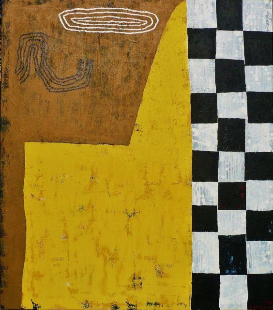 Gerritz H.A.  | Yellow chapel, Öl auf Leinwand 160,0 x 140,0 cm, Unterzeichnet r.u. und datiert 1999