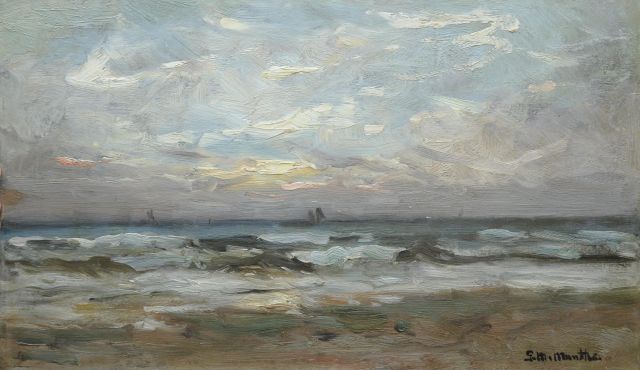 Munthe G.A.L.  | Die Nordsee bei Katwijk, Öl auf Malereifaser 25,0 x 42,1 cm, Unterzeichnet u.r.