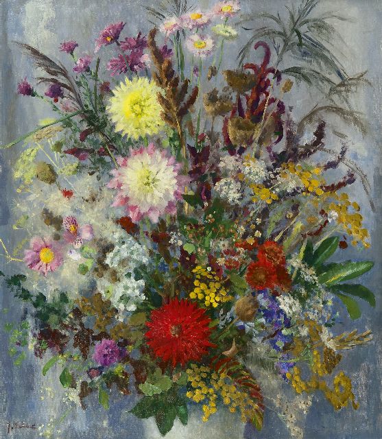 Stierhout J.A.U.  | Blumenstilleben, Öl auf Leinwand 80,2 x 70,3 cm, Unterzeichnet u.l.