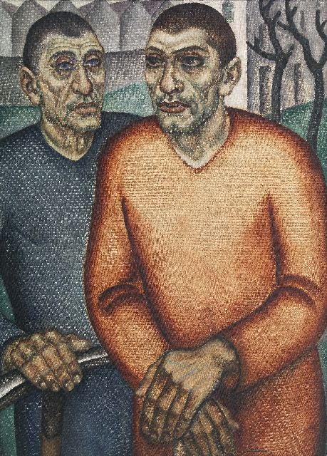 Jan Pzn. Franken | Die Zwangsarbeiter, Öl auf Leinwand, 69,5 x 95,1 cm, Unterzeichnet u.r. und datiert '28