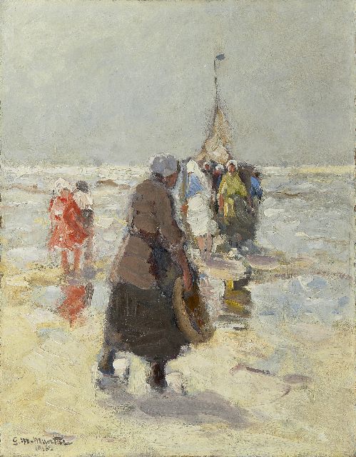 Morgenstjerne Munthe | Das Einholen vom Fang, Öl auf Leinwand, 51,7 x 40,5 cm, Unterzeichnet  l.u. und datiert 1916