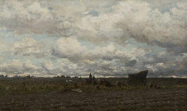 Hendrik Willem Mesdag | Kartoffelernte, Drenthe, Öl auf Leinwand, 48,3 x 78,3 cm, Unterzeichnet l.u.