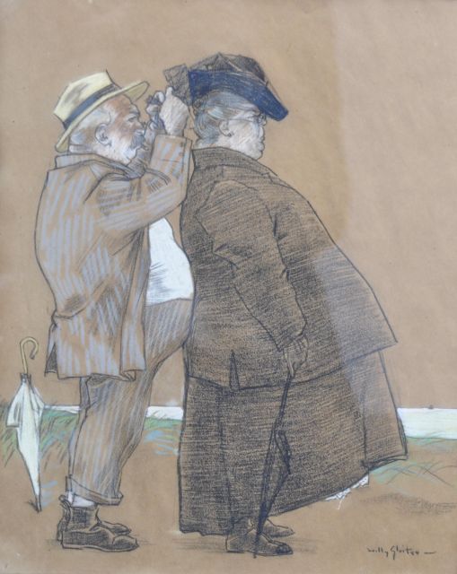 Willy Sluiter | Mal mit anfassen, Pastell auf Papier, 38,7 x 31,6 cm, Unterzeichnet u.r.