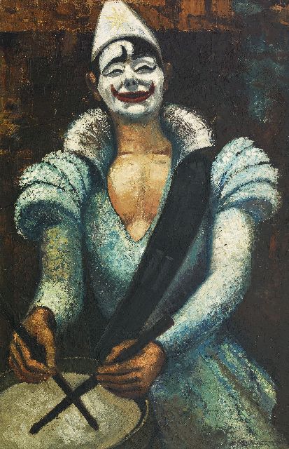 Matthieu Wiegman | Pierrot, Öl auf Leinwand, 91,8 x 61,3 cm, Unterzeichnet u.r.