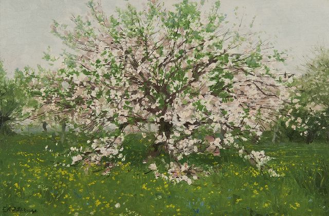 Egbert Rubertus Derk Schaap | Frühling, Öl auf Leinwand auf Holz, 34,0 x 49,2 cm, Unterzeichnet l.u.