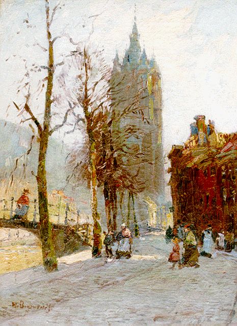 Herman Bogman jr. | A view of Delft, Öl auf Leinwand, 40,0 x 30,0 cm, signed l.l.