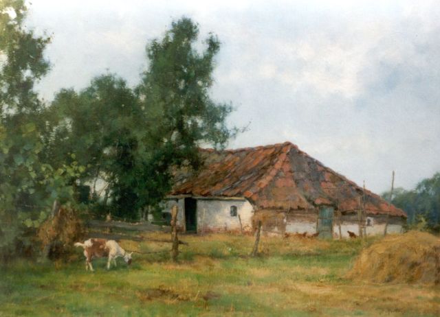 Jan Holtrup | A farm in a landscape, Friesland, Öl auf Leinwand, 30,3 x 40,0 cm, signed l.r.