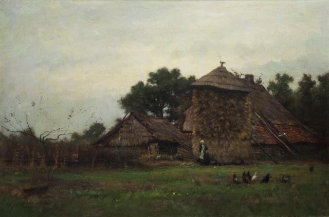 Willem Jan Willemsen | Bauernhof mit Heuhaufen, Öl auf Leinwand, 50,5 x 75,7 cm, Unterzeichnet u.l.