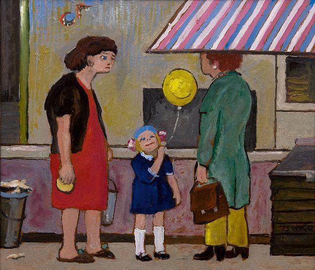 Harm Kamerlingh Onnes | Der gelbe Ballon, Öl auf Holzfaser, 26,7 x 31,6 cm, Unterzeichnet u.r.mit Monogramm und datiert '73