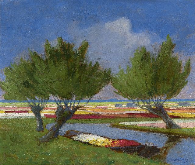 Dirk Smorenberg | Blumenzwiebelfelder, Öl auf Tafel, 36,0 x 42,0 cm, Unterzeichnet u.r.