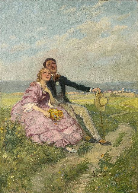 Richard Mauch | Romantischer Sonntag, Öl auf Leinwand, 50,8 x 36,5 cm, Unterzeichnet u.r. und datiert 'München 1919'